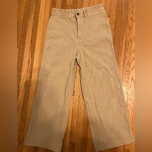 GAP Khaki cropped wide leg trousers